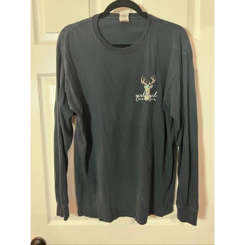 Southern Originals Deer Graphic Long Sleeve Tee Shirt Size L